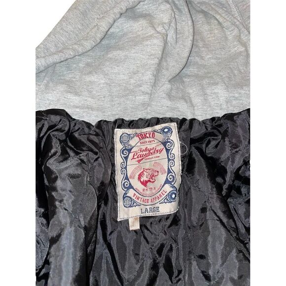 Tokyo Hooded Lined Flannel Jacket Black and Blue Kid's Size L - Picture 3 of 11